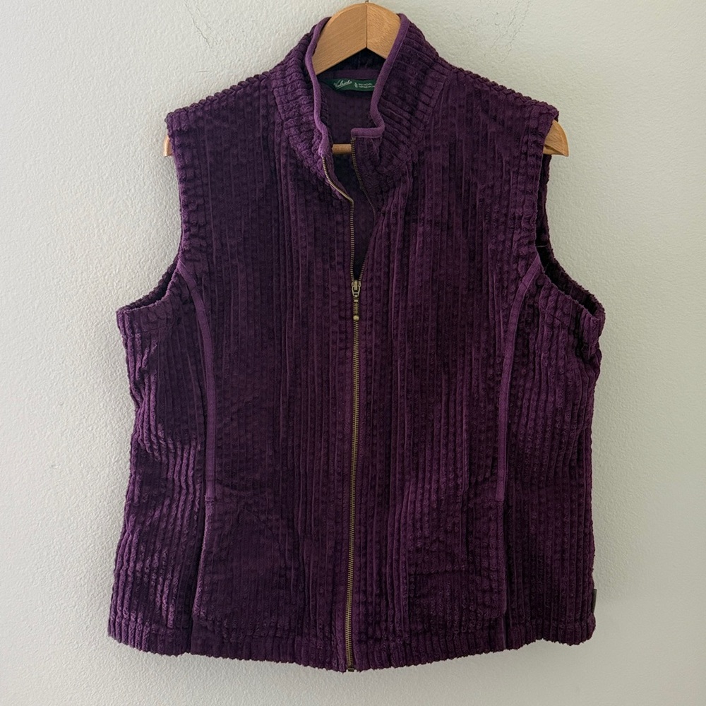 Woolrich Vintage Kinsdale Deep Purple Corduroy Textured Vest Size Extra Large